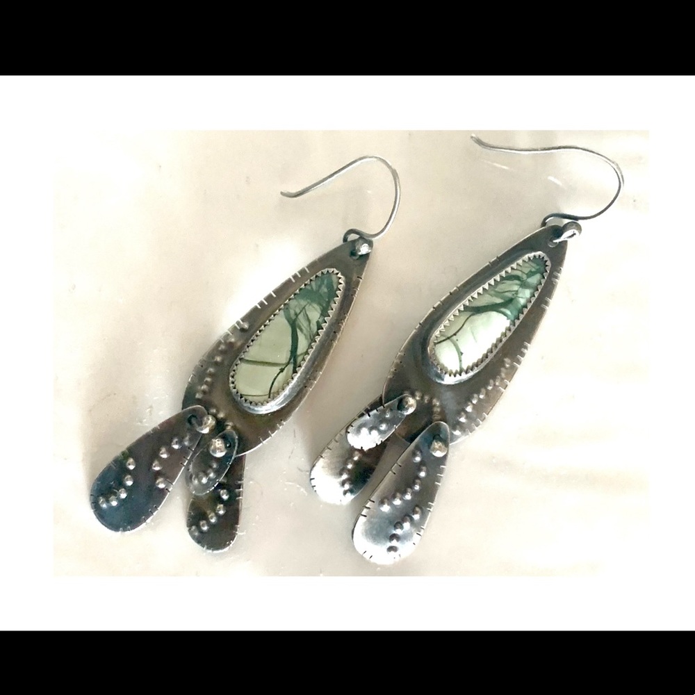 Artisan-made sterling drop earrings